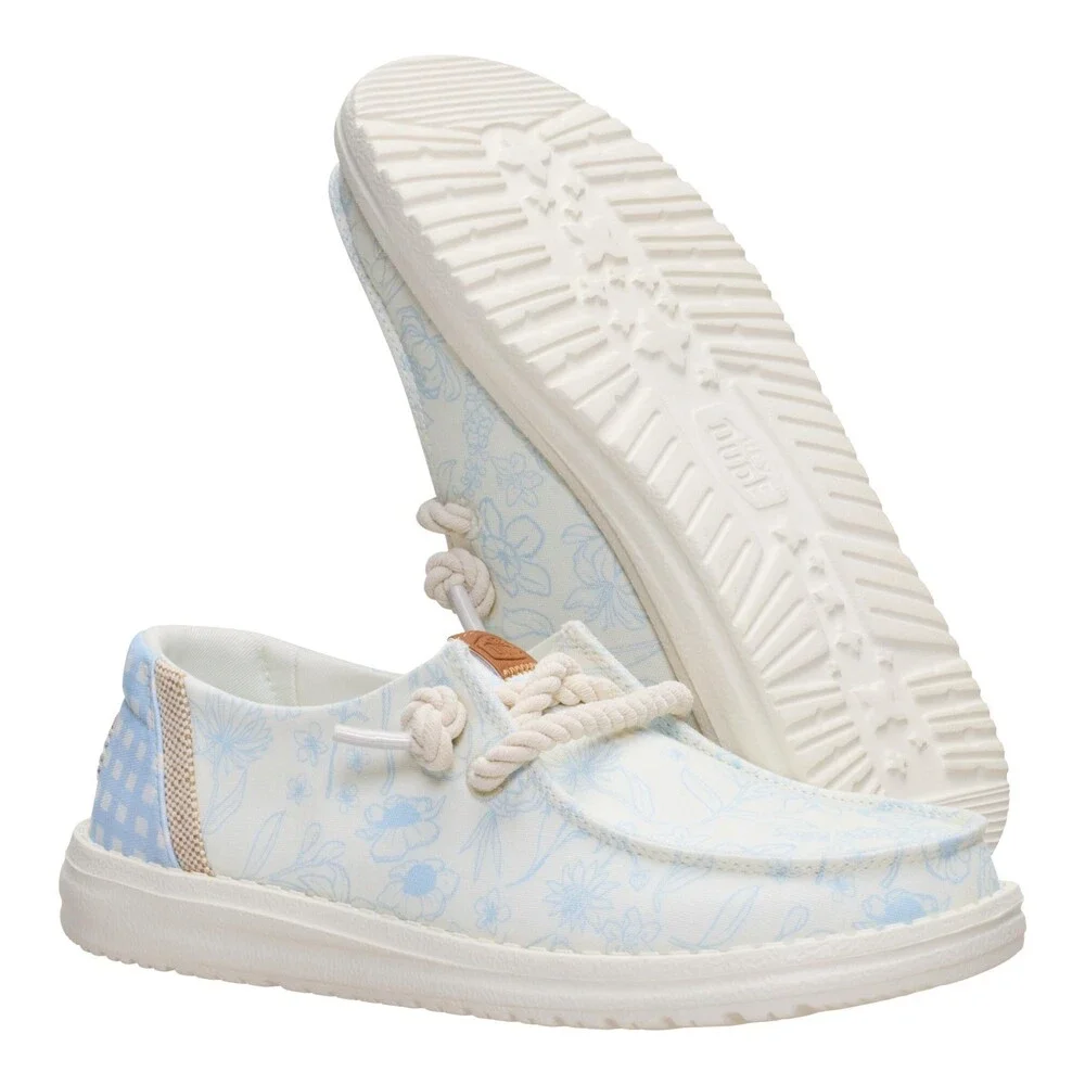 Hey Dude Wendy 45430-4ZR Women's Skyway Blue Garden Floral Slip-On Shoes SHOP535